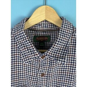 Vintage Flyshacker Clothing Large Button Up Shirt Houndstooth Fishing Flannel